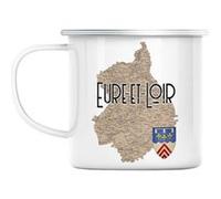 Mug en métal émaillé Eure et loir 28 département Blanc G