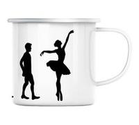 Mug en métal émaillé Evolution ballet danse Blanc G