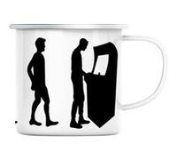 Mug en métal émaillé Evolution retro gaming arcade Blanc G