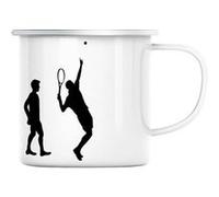 Mug en métal émaillé Evolution tennis sport Blanc G