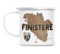 Mug en métal émaillé Finistère 29 departement Blanc G
