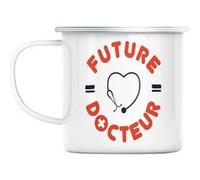 Mug en métal émaillé Future docteur métier avenir Blanc G
