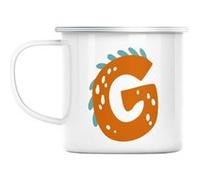 Mug en métal émaillé G gabriel gael lettre prénom Blanc G