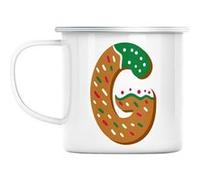 Mug en métal émaillé G gael gabrielle lettre Blanc G
