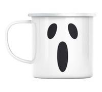 Mug en métal émaillé Ghost face monstre halloween Blanc G