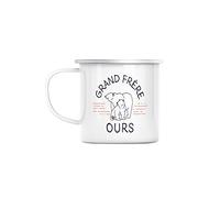 Mug en Métal Emaillé Grand Frère Ours Famille Mignon Animal