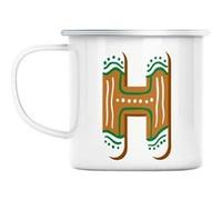 Mug en métal émaillé H hugo héloise lettre Blanc G