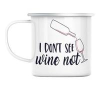 Mug en métal émaillé I don't see wine not vin Blanc G
