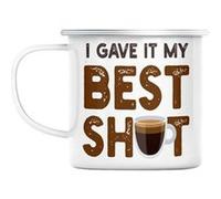 Mug en métal émaillé I gave it my best shot tasse Blanc G