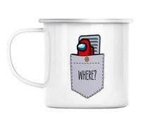 Mug en métal émaillé Imposteur poche surprise Blanc G