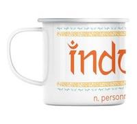 Mug en métal émaillé Indophile bohémien inde asie Blanc G
