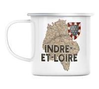 Mug en métal émaillé Indre et loire 37 departement Blanc G