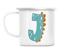 Mug en métal émaillé J juliette julien lettre Blanc G