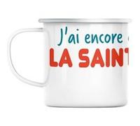 Mug en métal émaillé J'ai encore oublié la Blanc G