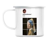 Mug en métal émaillé Johannes vermeer réseaux Blanc G