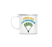 Mug en Métal Emaillé J'Peux Pas J'ai Parapente Nature Vol Outdoor