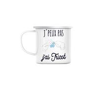 Mug en Métal Emaillé J'Peux Pas J'ai Tricot Laine Mode Vetement