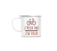 Mug en Métal Emaillé J'Peux Pas J'ai Vélo Cyclisme VTT Route