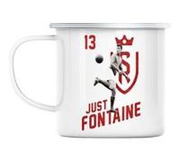 Mug en métal émaillé Just fontaine vintage Blanc G