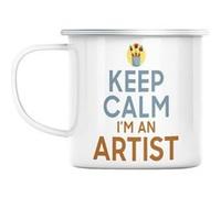 Mug en métal émaillé Keep calm i'm an artist Blanc G
