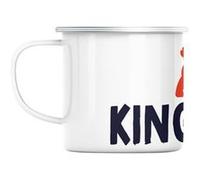 Mug en métal émaillé King con humour jeu de mot Blanc G