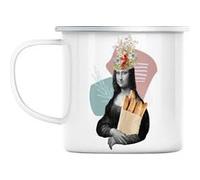 Mug en métal émaillé La joconde boulangerie Blanc G