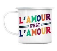 Mug en métal émaillé L'amour c'est l'amour lgbtq+ Blanc G