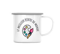 Mug en Métal Emaillé Le Meilleur Peintre du Monde Peinture Artiste Creation Tableau
