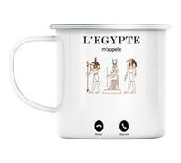 Mug en métal émaillé L'egypte m'appelle voyage Blanc G