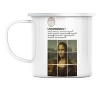 Mug en métal émaillé Leonard de vinci la joconde Blanc G