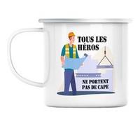 Mug en métal émaillé Les vrais héros - ingénieur Blanc G