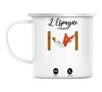 Mug en métal émaillé L'espagne m'appelle sieste Blanc G