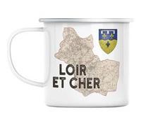 Mug en métal émaillé Loir et cher 41 departement Blanc G