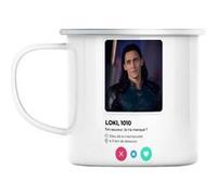 Mug en métal émaillé Loki méchant dieu réseau Blanc G