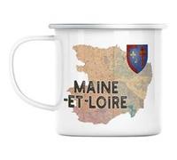 Mug en métal émaillé Maine et loire 49 departement Blanc G