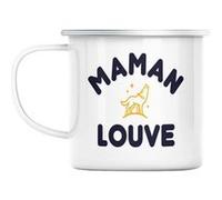 Mug en métal émaillé Maman louve famille mignon Blanc G