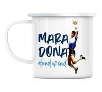 Mug en métal émaillé Maradona hand of god Blanc G