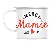 Mug en métal émaillé Merci mamie amour coeur Blanc G