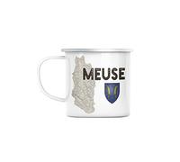 Mug en Métal Emaillé Meuse 55 Departement Bar-le-Duc Carte Ancienne Est France