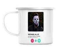 Mug en métal émaillé Michael myers réseau social Blanc G