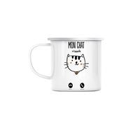 Mug en Métal Emaillé Mon Chat M'Appelle Chaton Animaux Mignon
