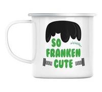 Mug en métal émaillé Monstre mignon halloween peur Blanc G