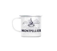 Mug en Métal Emaillé Montpellier Minimalist Ville France Sud Patrimoine