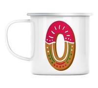 Mug en métal émaillé O océane oscar lettre Blanc G