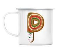 Mug en métal émaillé P pierre paul pauline lettre Blanc G