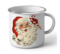 Mug en Métal Emaillé Pere Noel Vintage Retro Santa Claus 50's