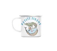Mug en Métal Emaillé Petite Sirène Baleine Mignon Dessin Original