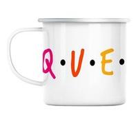 Mug en métal émaillé Queer af lgbtq+ gay lesbien Blanc G
