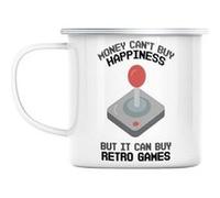 Mug en métal émaillé Retro games money can't buy Blanc G