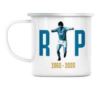 Mug en métal émaillé Rip maradona 1960 - 2020 Blanc G